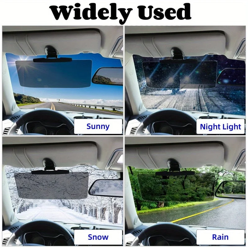 Sonnenblende fürs Auto, universelle, entspiegelte, polarisierte Sonnenblende fürs Auto, ausziehbare Sonnenblende, verhindert Lichteinfall, Schneeblindheit und UV-Strahlung