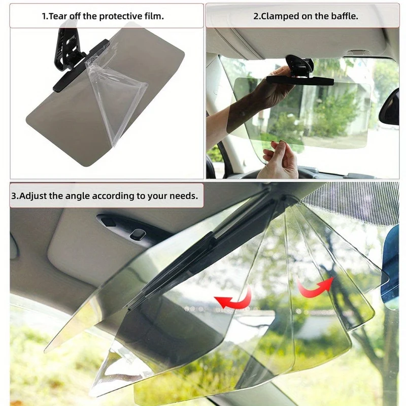 Sonnenblende fürs Auto, universelle, entspiegelte, polarisierte Sonnenblende fürs Auto, ausziehbare Sonnenblende, verhindert Lichteinfall, Schneeblindheit und UV-Strahlung