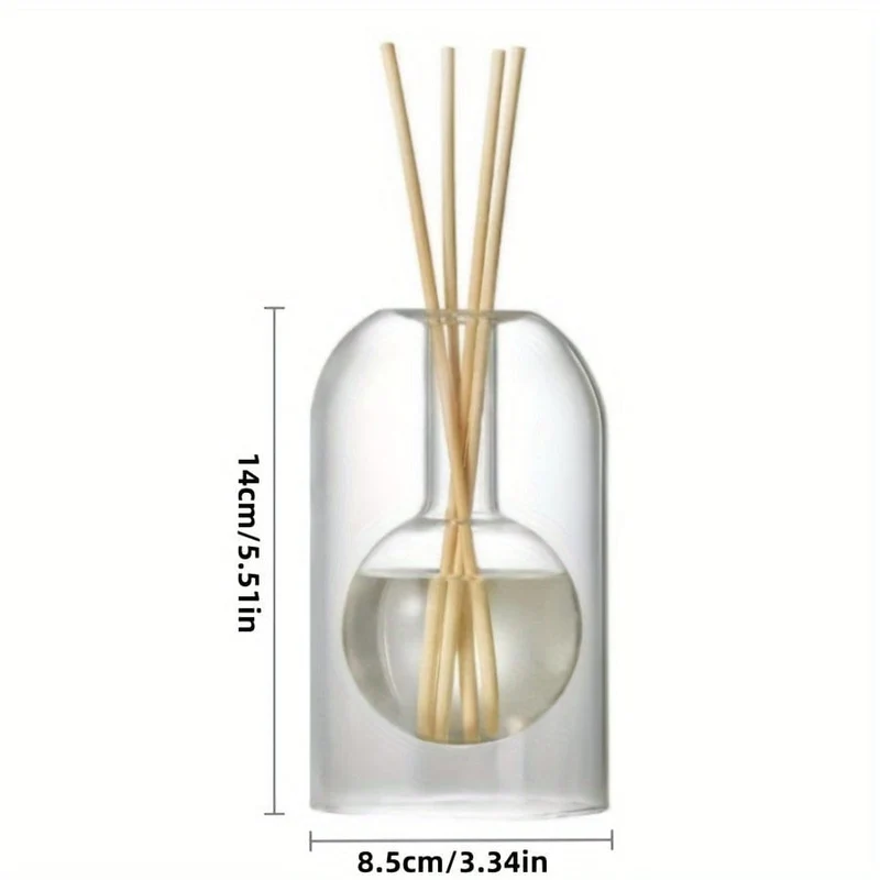 1 Stück Schlichte leichte Luxus-Aromatherapieflasche, Glasflasche, Ätherisches Ölfläschchen im druckfreien Stil, Aromatherapieflasche, schlichte Diffusorflasche, Vase