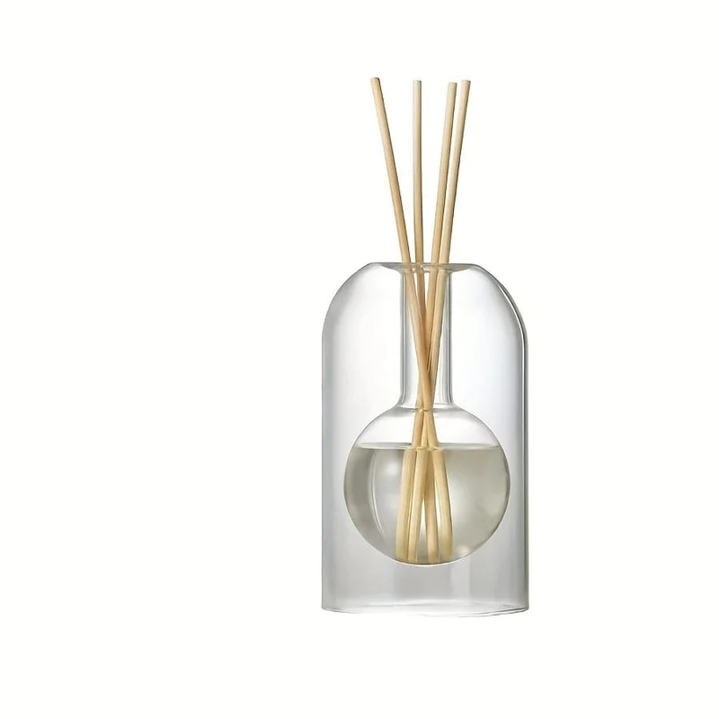 1 Stück Schlichte leichte Luxus-Aromatherapieflasche, Glasflasche, Ätherisches Ölfläschchen im druckfreien Stil, Aromatherapieflasche, schlichte Diffusorflasche, Vase