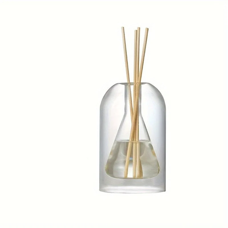1 Stück Schlichte leichte Luxus-Aromatherapieflasche, Glasflasche, Ätherisches Ölfläschchen im druckfreien Stil, Aromatherapieflasche, schlichte Diffusorflasche, Vase