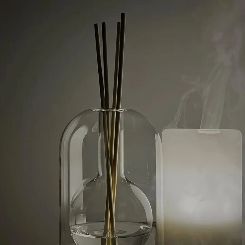 1 Stück Schlichte leichte Luxus-Aromatherapieflasche, Glasflasche, Ätherisches Ölfläschchen im druckfreien Stil, Aromatherapieflasche, schlichte Diffusorflasche, Vase