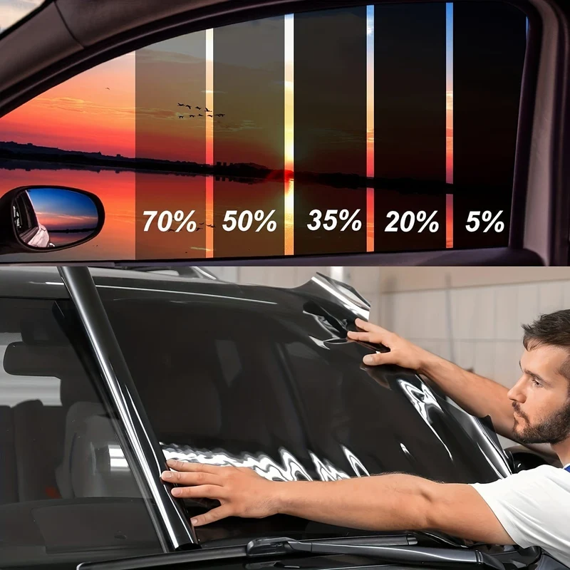 1-teilige Sonnenschutzfolie für Autofenster, Hitze- und UV-Schutz, 2-lagige Auto-Sichtschutzfolie, Fenstertönung, kratzfester Sonnenschutz