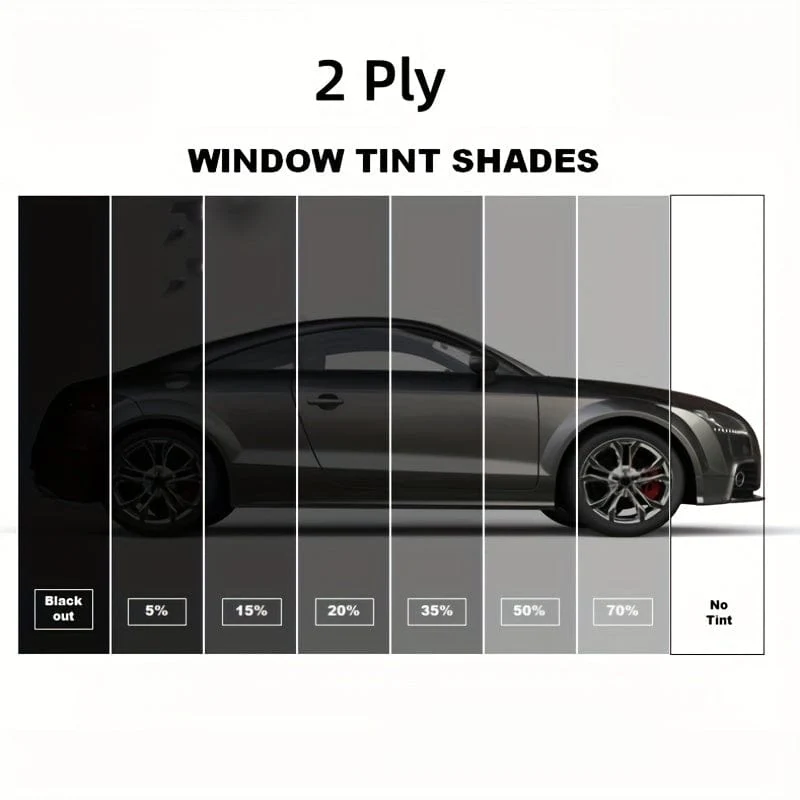 1-teilige Sonnenschutzfolie für Autofenster, Hitze- und UV-Schutz, 2-lagige Auto-Sichtschutzfolie, Fenstertönung, kratzfester Sonnenschutz