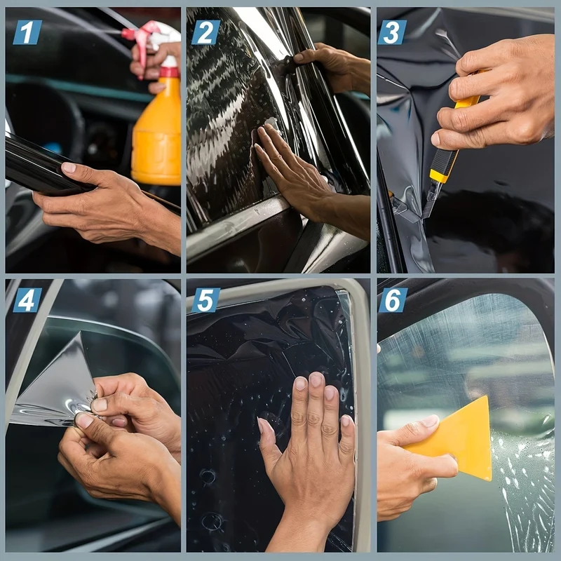 1-teilige Sonnenschutzfolie für Autofenster, Hitze- und UV-Schutz, 2-lagige Auto-Sichtschutzfolie, Fenstertönung, kratzfester Sonnenschutz