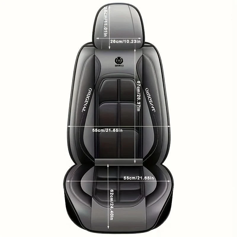 1 x Universal-Autositzbezüge, PU-Leder, Sitzbezüge, Kissen, Autositzschutzmatte für Limousine, SUV, Autozubehör (nur 1 Vordersitzbezug)