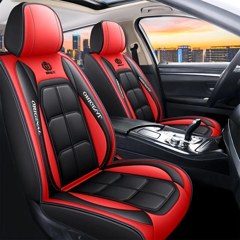 1 x Universal-Autositzbezüge, PU-Leder, Sitzbezüge, Kissen, Autositzschutzmatte für Limousine, SUV, Autozubehör (nur 1 Vordersitzbezug)