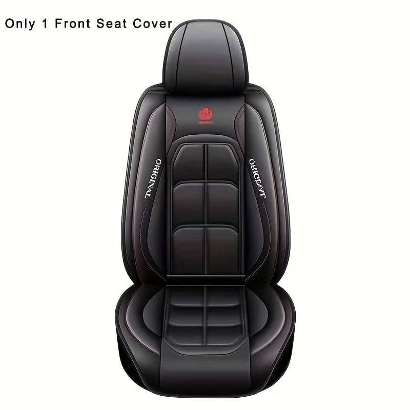 1 x Universal-Autositzbezüge, PU-Leder, Sitzbezüge, Kissen, Autositzschutzmatte für Limousine, SUV, Autozubehör (nur 1 Vordersitzbezug)