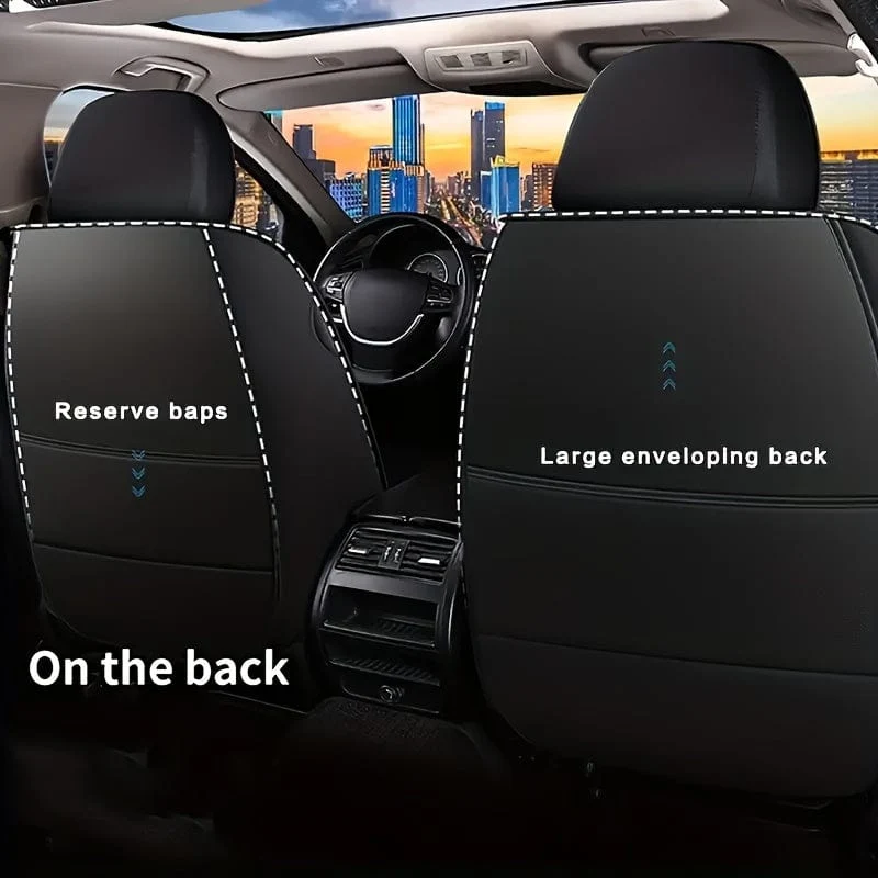 1 x Universal-Autositzbezüge, PU-Leder, Sitzbezüge, Kissen, Autositzschutzmatte für Limousine, SUV, Autozubehör (nur 1 Vordersitzbezug)