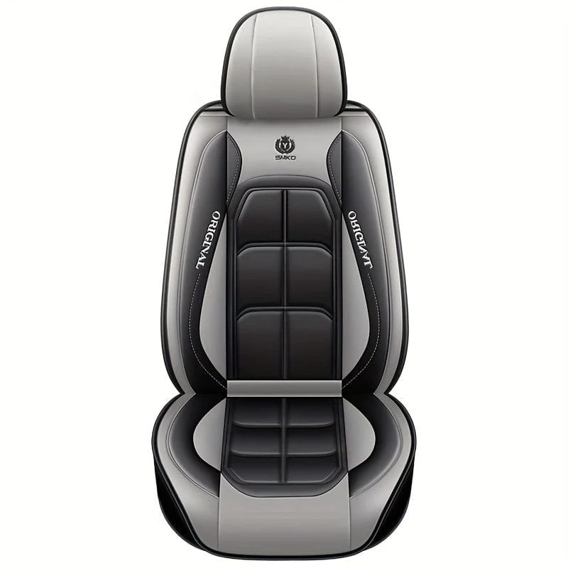 1 x Universal-Autositzbezüge, PU-Leder, Sitzbezüge, Kissen, Autositzschutzmatte für Limousine, SUV, Autozubehör (nur 1 Vordersitzbezug)