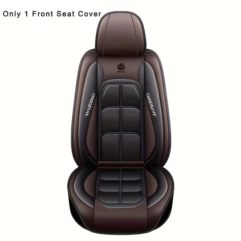 1 x Universal-Autositzbezüge, PU-Leder, Sitzbezüge, Kissen, Autositzschutzmatte für Limousine, SUV, Autozubehör (nur 1 Vordersitzbezug)