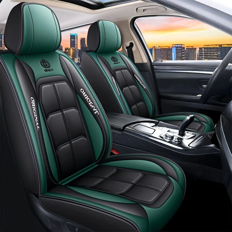 1 x Universal-Autositzbezüge, PU-Leder, Sitzbezüge, Kissen, Autositzschutzmatte für Limousine, SUV, Autozubehör (nur 1 Vordersitzbezug)