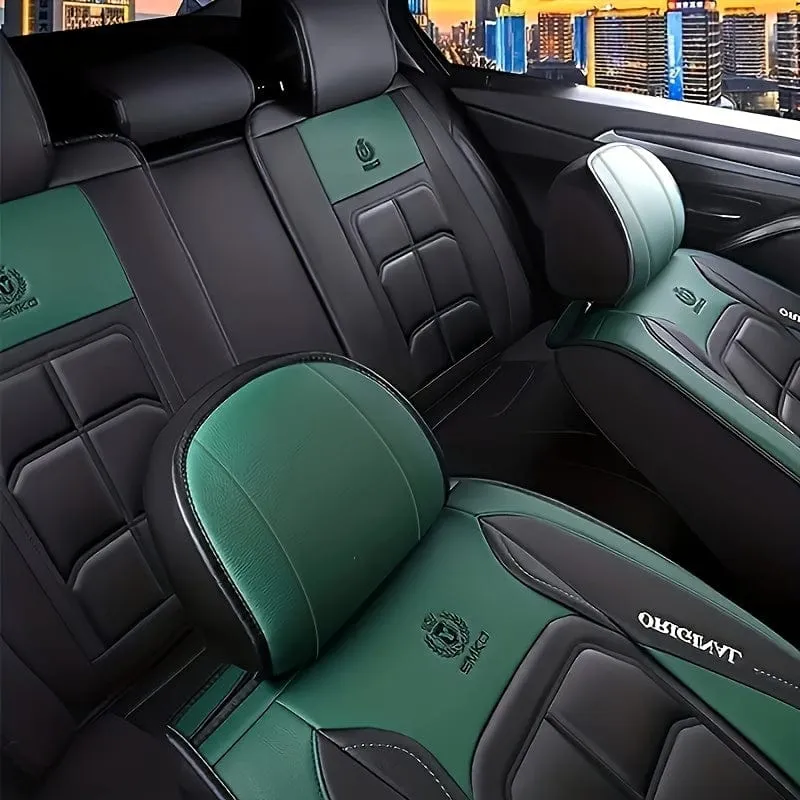 1 x Universal-Autositzbezüge, PU-Leder, Sitzbezüge, Kissen, Autositzschutzmatte für Limousine, SUV, Autozubehör (nur 1 Vordersitzbezug)