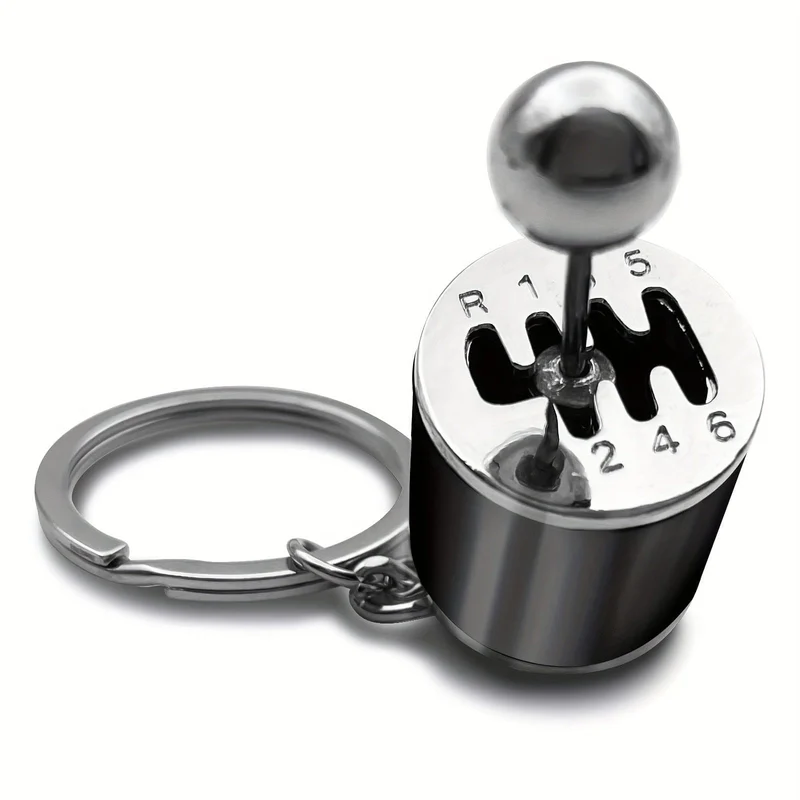 Schlüsselanhänger mit Getriebe im Autoteil-Modellstil, Schlüsselanhänger mit Mini-Schalthebel, cooler Schlüsselanhänger mit Auto-Schalthebel, Autoschlüssel-Zubehör (schwarz)