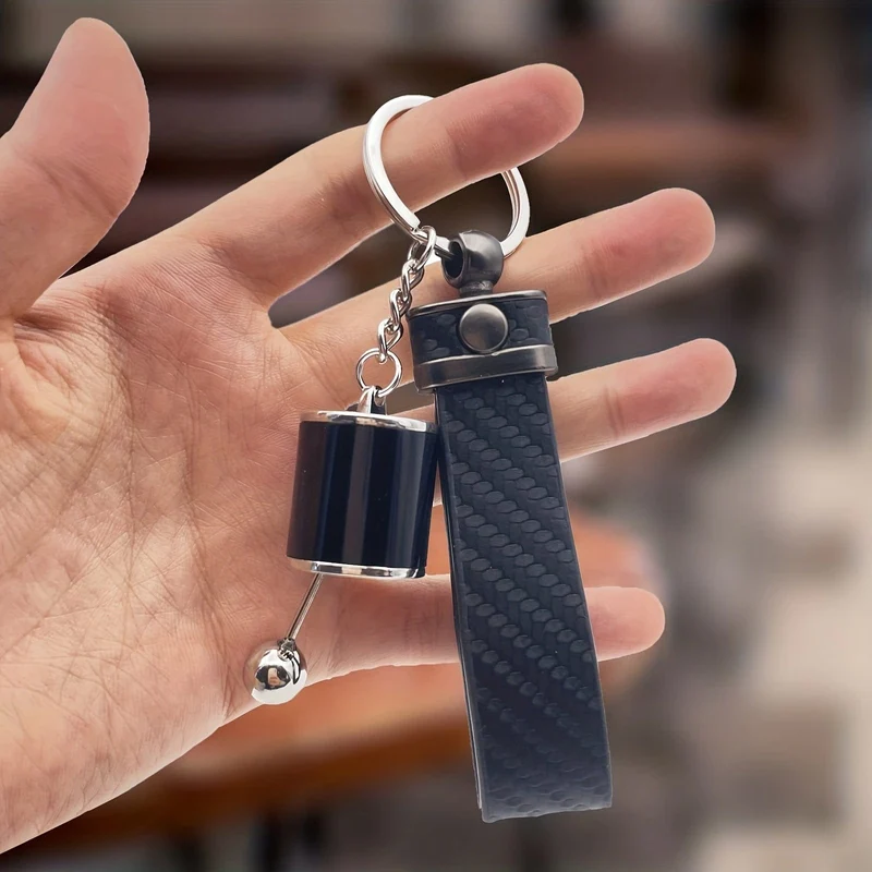 Schlüsselanhänger mit Getriebe im Autoteil-Modellstil, Schlüsselanhänger mit Mini-Schalthebel, cooler Schlüsselanhänger mit Auto-Schalthebel, Autoschlüssel-Zubehör (schwarz)