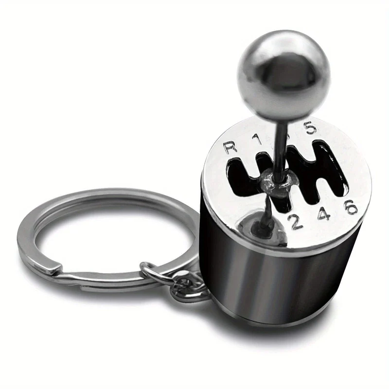 Schlüsselanhänger mit Getriebe im Autoteil-Modellstil, Schlüsselanhänger mit Mini-Schalthebel, cooler Schlüsselanhänger mit Auto-Schalthebel, Autoschlüssel-Zubehör (schwarz)