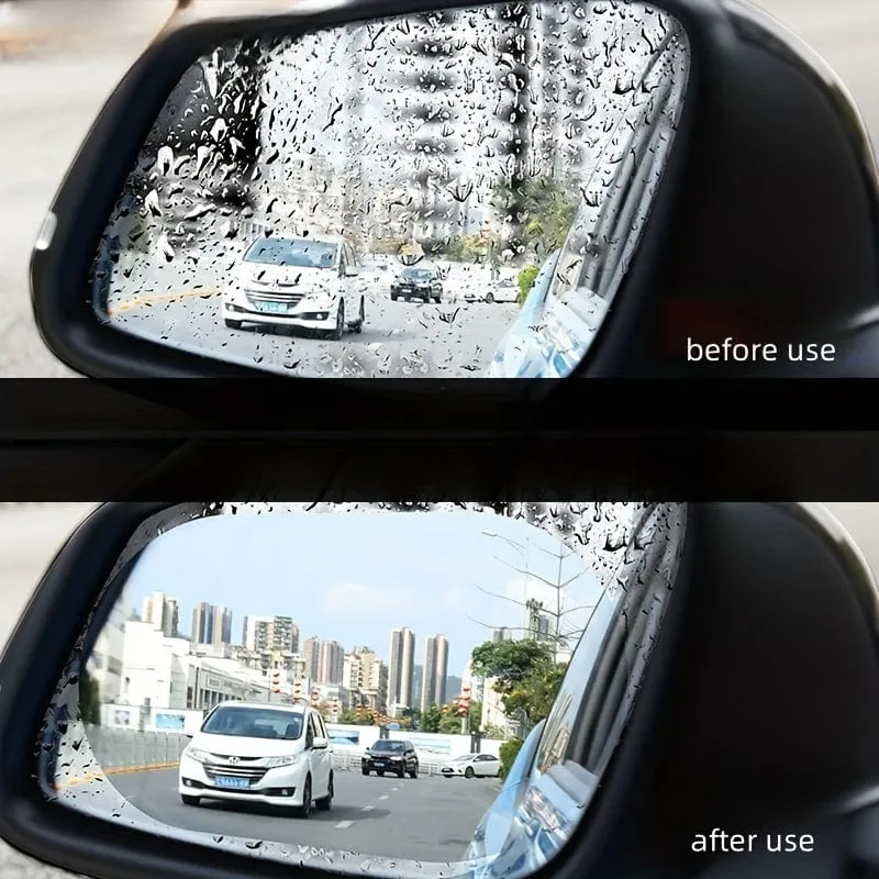 2 Stück Auto-Regenfolie, reflektierender Spiegel, Antibeschlag, Nano-Antibeschlagfolie, wasserabweisender Rückspiegel, regendichter Aufkleber