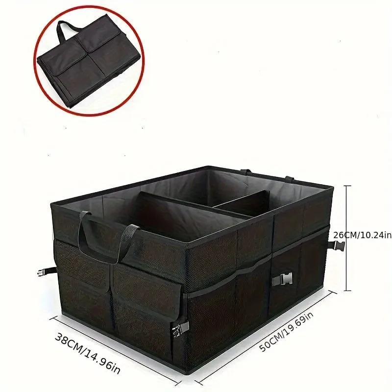 1 Stück Kofferraum-Aufbewahrungsbox, Auto-Organizer-Box, zusammenklappbare Auto-Aufbewahrungsbox aus Oxford-Stoff