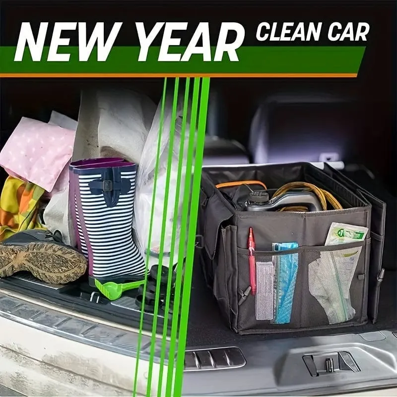 1 Stück Kofferraum-Aufbewahrungsbox, Auto-Organizer-Box, zusammenklappbare Auto-Aufbewahrungsbox aus Oxford-Stoff
