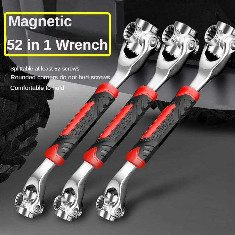 1-teiliger Schraubenschlüssel-Steckschlüssel, 121.92/132.08 cm, 1 Universal-Schraubenschlüssel-Einsatz, 360 Grad drehbar, Multifunktionsschlüssel, Handwerkzeuge, Magnetschlüssel, Auto-Reparatur-Werkzeuge