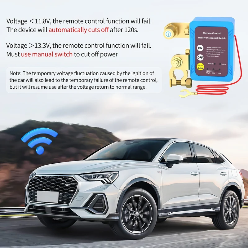 12V 240A Fernbedienung Batterie Trennen Start Inhibitor Automatische Abschaltung Schalter Fernbedienung Schalter Mit 2 Schlüssel Für Auto Lkw boot