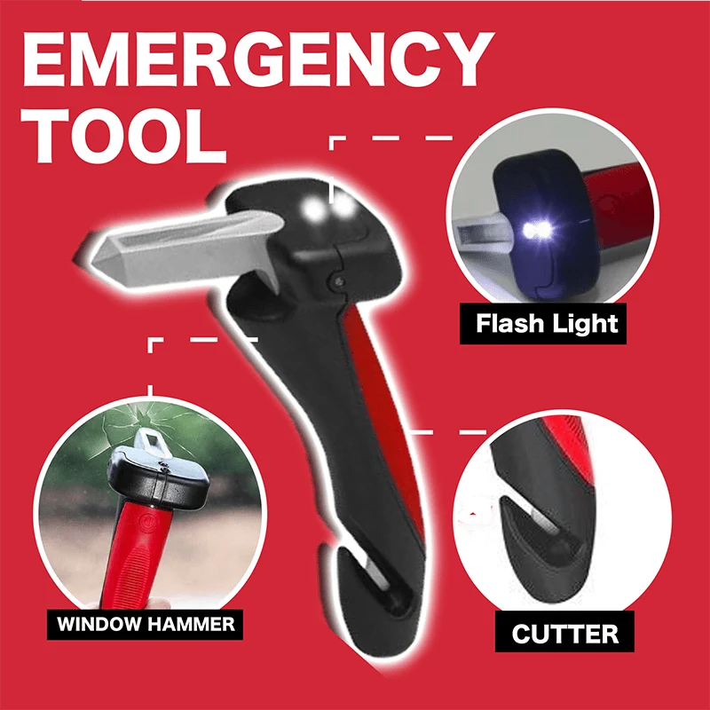 Auto-Assistent-Unterstützungsgriff, multifunktionaler Sicherheitstür-Aider-Griff, Assist Hammer Bar-Teile, Fensterbrecher mit LED-Dropship