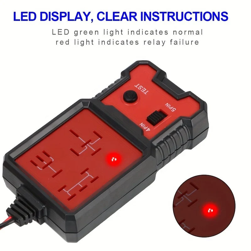 LED-Anzeigeleuchte, Autobatterieprüfer, elektronischer Kfz-Relaistester, Kfz-Relaistester, universell, 12 V