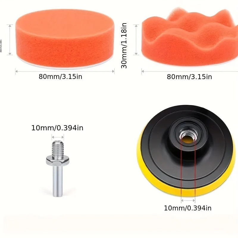 11 teile/satz Polieren Maschine Wachsen Schwamm Platte Wachsen Schönheit Polieren Wolle Polieren Schwamm Ball
