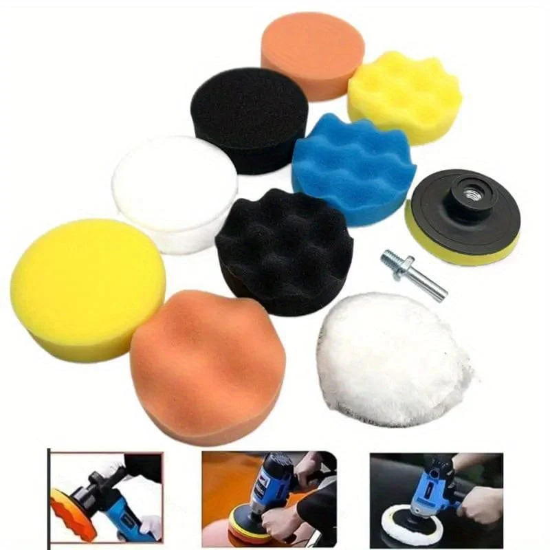 11 teile/satz Polieren Maschine Wachsen Schwamm Platte Wachsen Schönheit Polieren Wolle Polieren Schwamm Ball