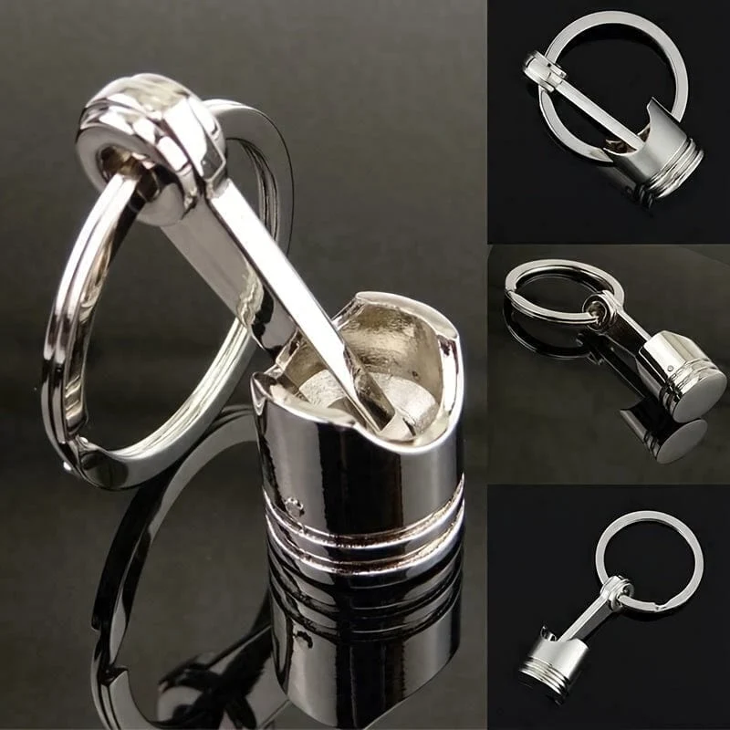 Auto Motor Kolben Stil Schlüsselanhänger Schlüsselanhänger Kreative Metall Kolben Modell Schlüsselanhänger Schlüsselanhänger Schlüsselanhänger Schlüsselanhänger Dekor Auto Zubehör