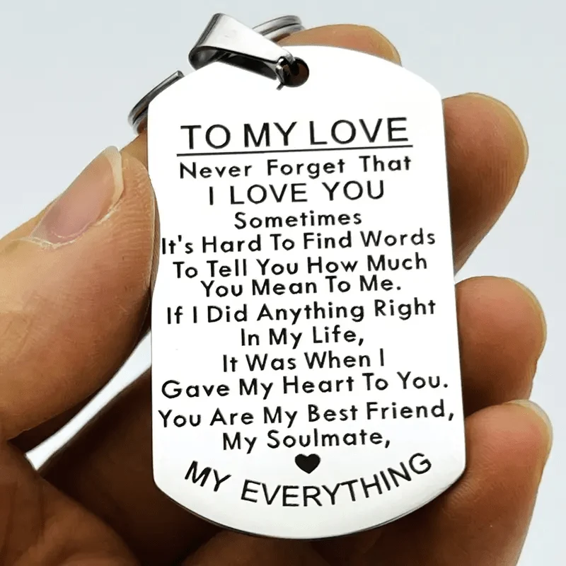 Schlüsselanhänger „An meine Liebe“, Geschenk für Ehemann, Ehefrau, Jahrestag, Valentinstag, Geburtstag, Freund, Freundin, Schmuck für ihn, sie, Frauen, Männer
