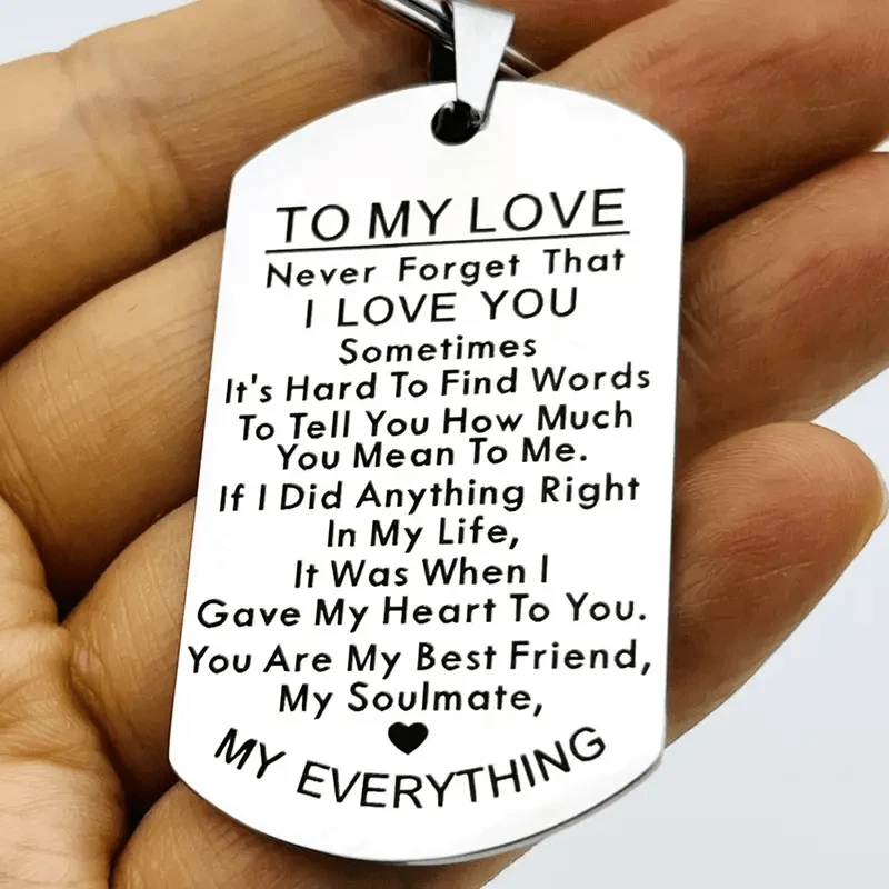 Schlüsselanhänger „An meine Liebe“, Geschenk für Ehemann, Ehefrau, Jahrestag, Valentinstag, Geburtstag, Freund, Freundin, Schmuck für ihn, sie, Frauen, Männer