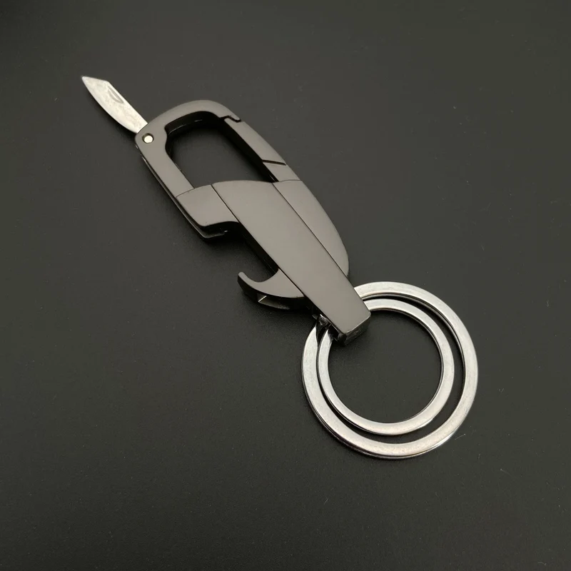 Multifunktionaler Schlüsselanhänger, Flaschenöffner, Schlüsselanhänger, Kartonöffner, Schlüsselanhänger, Metallstruktur, für Vater und Freund