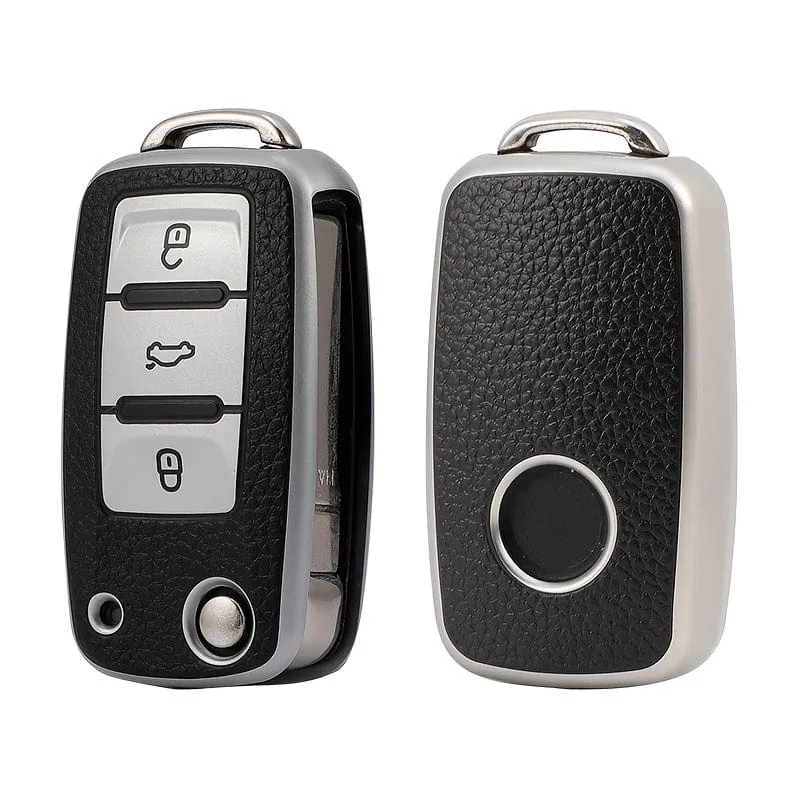 1 stück Leder TPU Autoschlüssel Fall Abdeckung Fob Shell Für VW Volkswagen Polo Tiguan Passat Golf Jetta Käfer Caddy Für Skoda Kodiaq Superb Octavia Zubehör