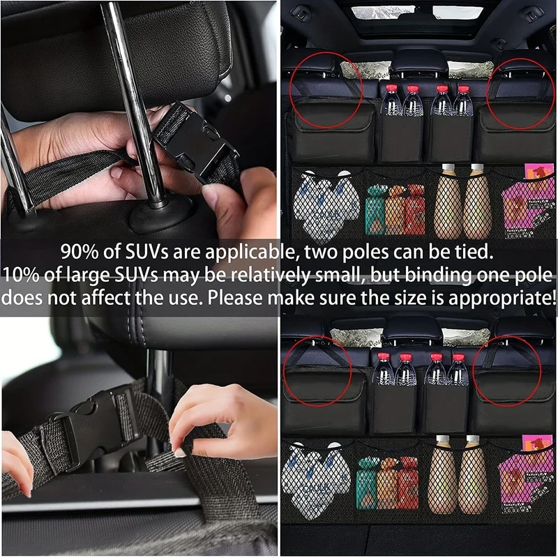 1 Stück große Kofferraum-Organizer-Tasche, multifunktionale Aufbewahrungstasche für die Rücksitzlehne, zusammenklappbare Aufbewahrungstasche zum Aufhängen, wasserdichte Tasche mit großer Kapazität