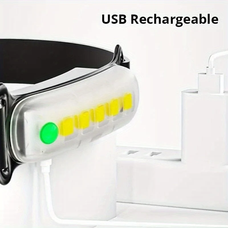 Verbesserte Version wiederaufladbare Mini-Stirnlampe, USB-Außen-Angellichter, wasserdichte Camping-Lampe, Arbeitslicht