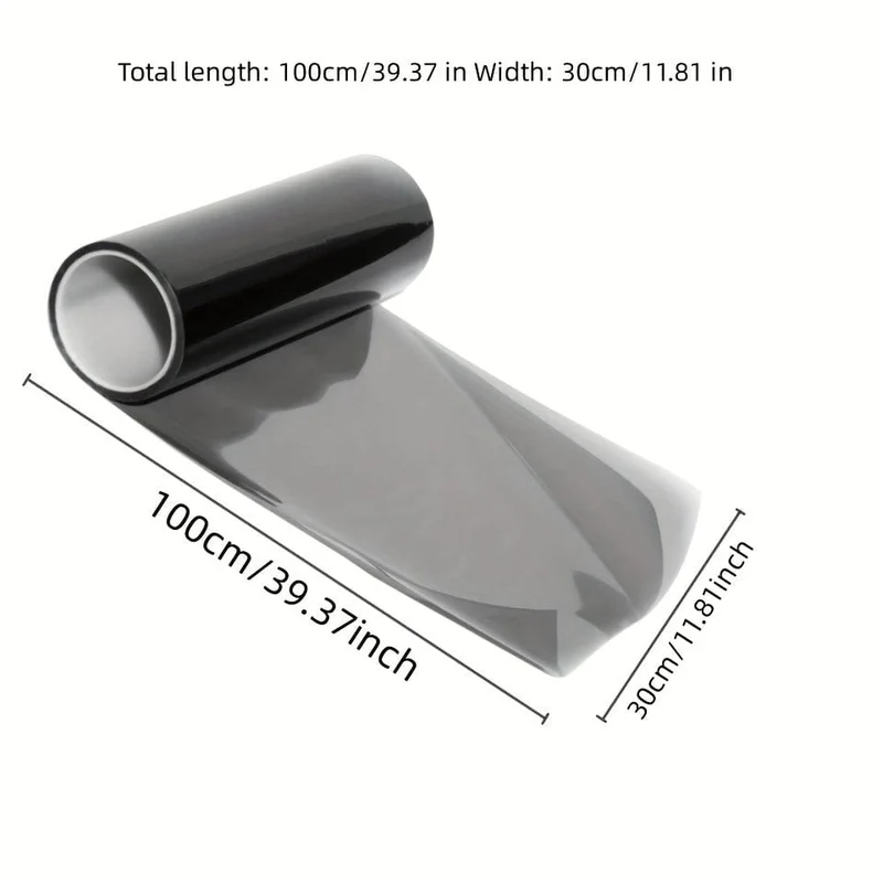 11.81 x 39.37 Zoll hellschwarzes Auto-Styling-Scheinwerfer- und Rücklicht-Vinyl-Tönungsaufkleber-Lampenfilm-Set