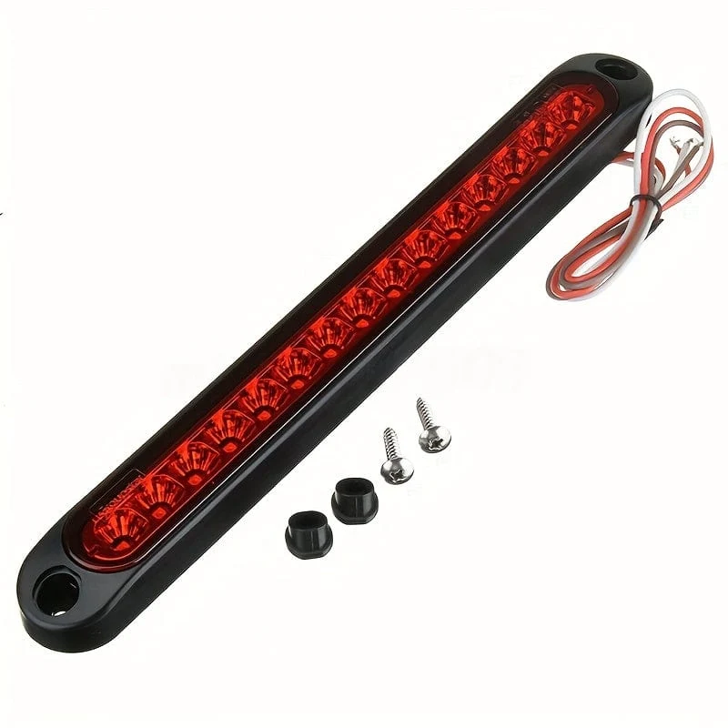1pc 25CM 15 LED Red Sealed Trailer Truck RV Stop Tail Rear Brake Turn Light Bar