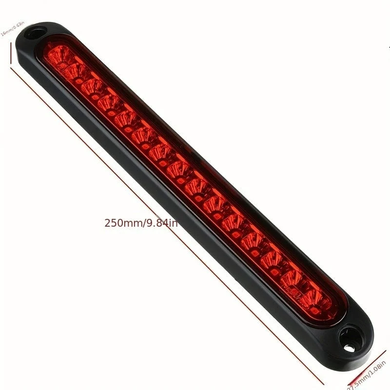1pc 25CM 15 LED Red Sealed Trailer Truck RV Stop Tail Rear Brake Turn Light Bar