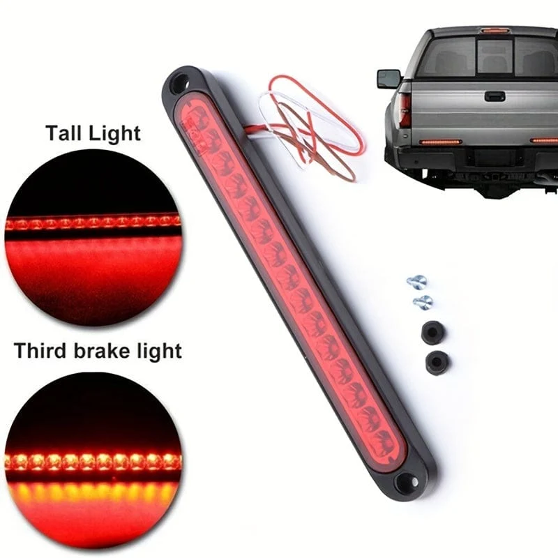 1pc 25CM 15 LED Red Sealed Trailer Truck RV Stop Tail Rear Brake Turn Light Bar