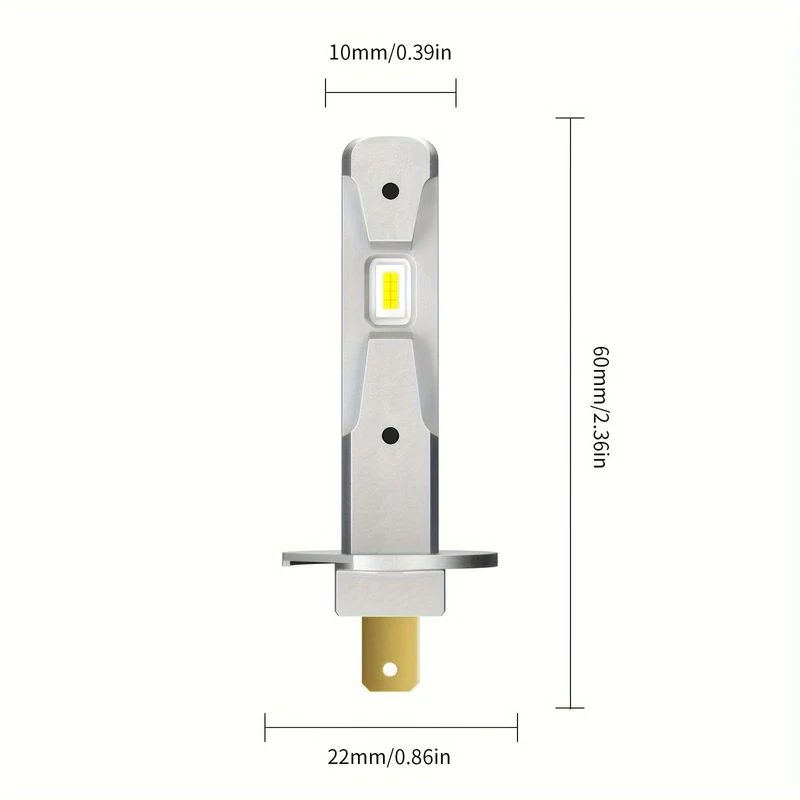 AILEO 2 Stück H1 LED-Nebelscheinwerfer, Mini-Design, kabellos, für Auto-LED-Leuchten, 16 Stück CSP 7035 Chips, 12000 lm, 6000 K, Weiß