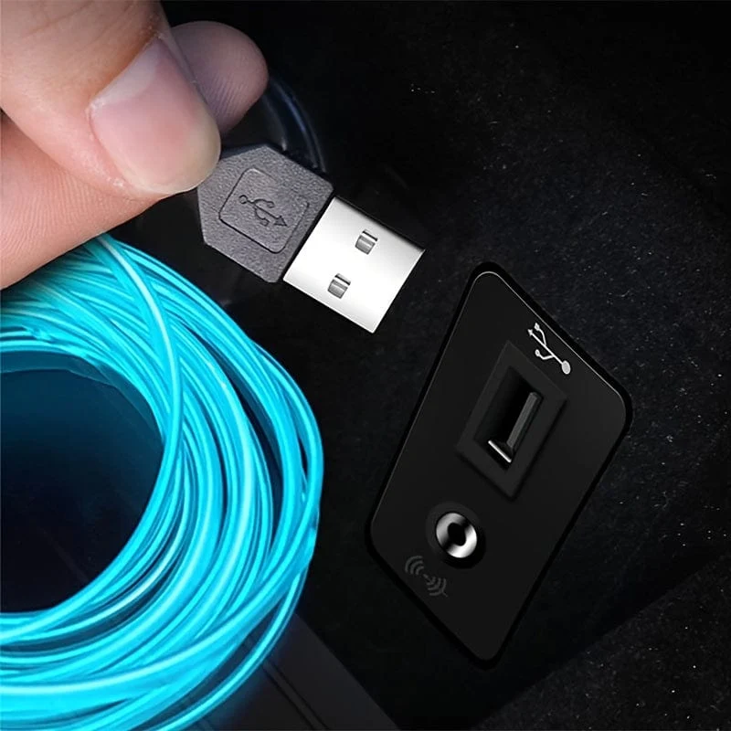 3 Meter 7 Farben RBG Auto-Innenraum-Atmosphärenbeleuchtung LED-Streifen Neon-LED-Autobeleuchtungsstreifen DIY flexible EL-Kaltlichtlinie Röhre Autodekoration