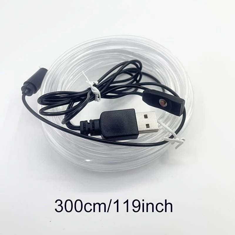 3 Meter 7 Farben RBG Auto-Innenraum-Atmosphärenbeleuchtung LED-Streifen Neon-LED-Autobeleuchtungsstreifen DIY flexible EL-Kaltlichtlinie Röhre Autodekoration