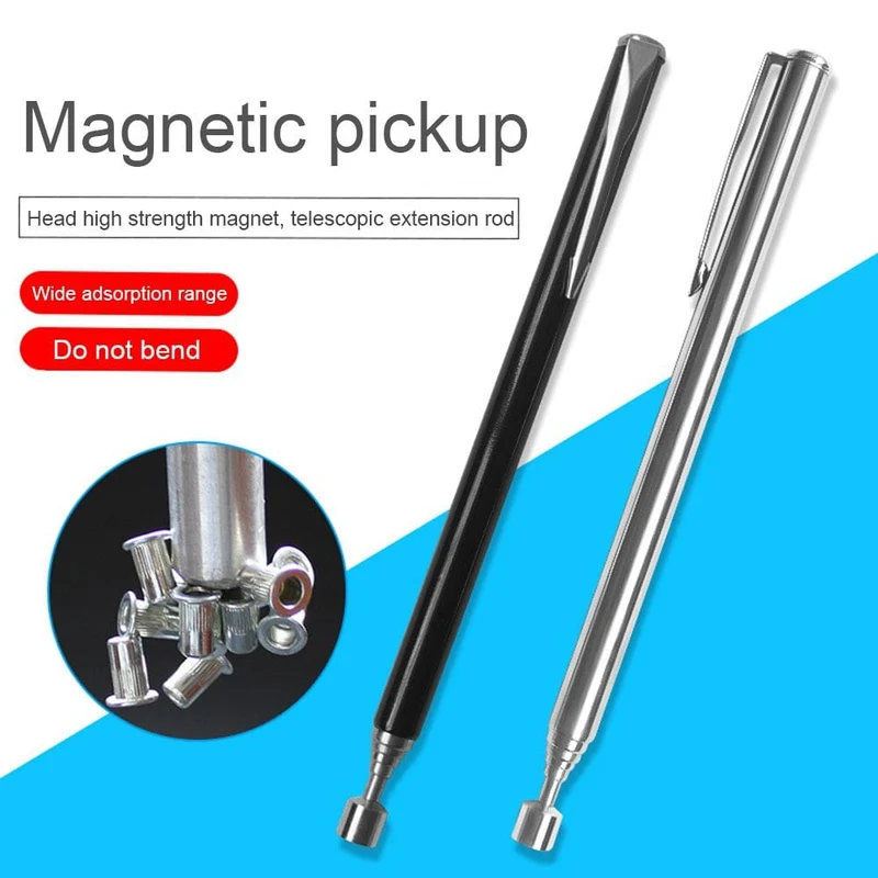 Tragbarer Mini-Teleskop-Magnetmagnetstift, handliche Werkzeugkapazität zum Aufnehmen von Mutternbolzen, ausziehbarer Tonabnehmerstab