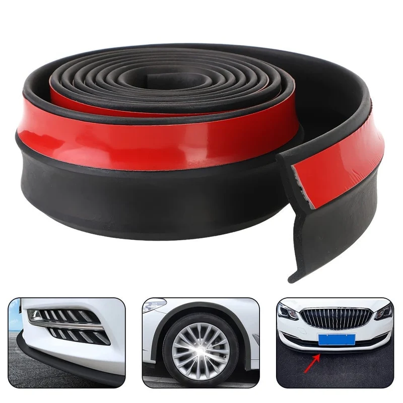 2.5 m/98.43 Zoll Universal Auto Front Stoßstange Lippe Gummi Stoßstange Schutz 60mm Stoßstange Lippe Streifen Auto Seite Rock Auto aufkleber Auto Styling
