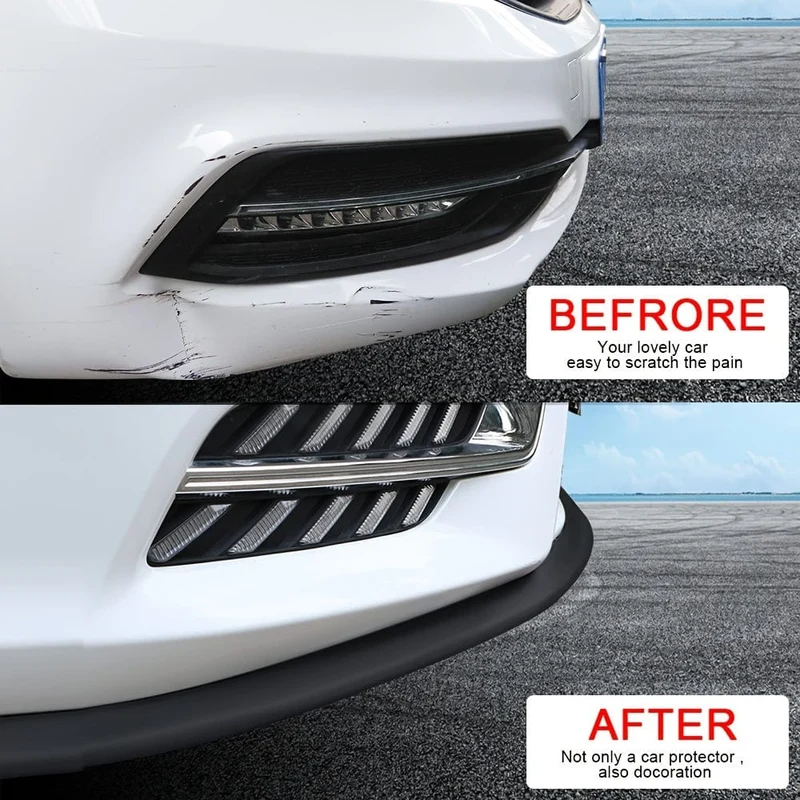 2.5 m/98.43 Zoll Universal Auto Front Stoßstange Lippe Gummi Stoßstange Schutz 60mm Stoßstange Lippe Streifen Auto Seite Rock Auto aufkleber Auto Styling