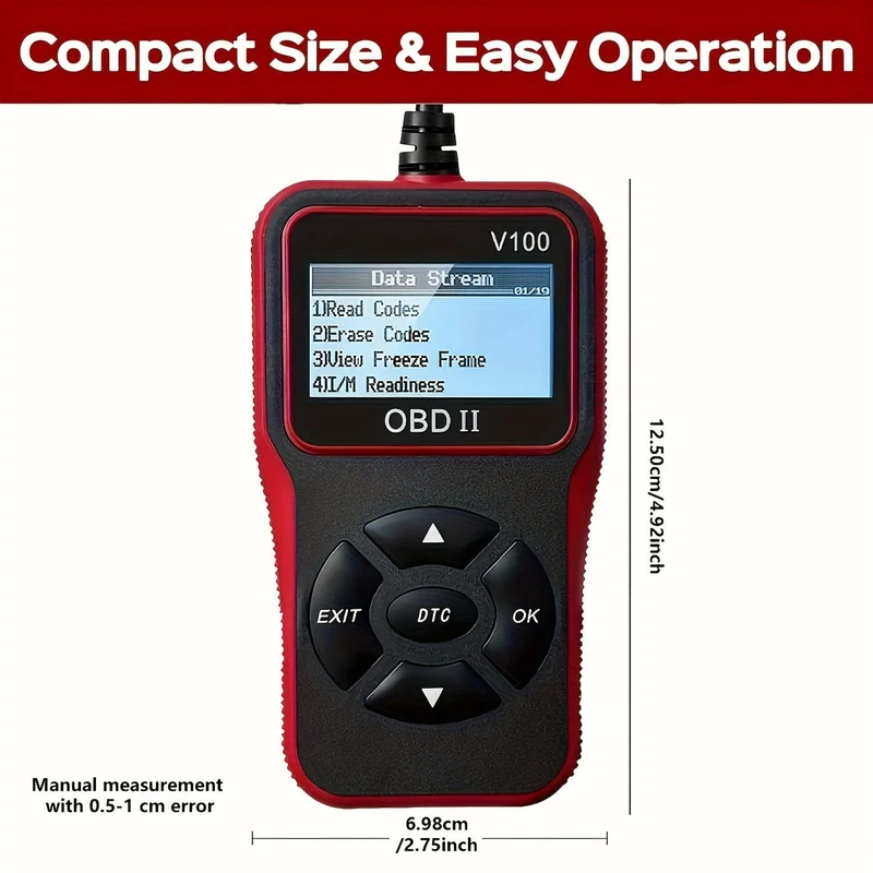 Kfz-OBD2-Diagnosescanner, Codeleser, Motorfehlercodeleser, Scanner kann Diagnose-Scan-Tool für alle Fahrzeuge mit OBD-II-Protokoll seit 1996, I/M-Bereitschaft, Batterietest, Code-Löschcode usw. diagnostizieren.