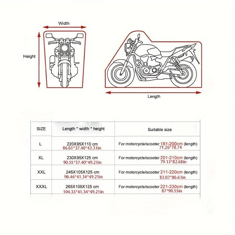 190t Motorrad-Autoabdeckung, Outdoor-Autoabdeckung, Motorrad-Autokleidung, Elektrofahrzeugabdeckung, wasserdichte Sonnenschutz-Fahrradabdeckung, wasserdicht
