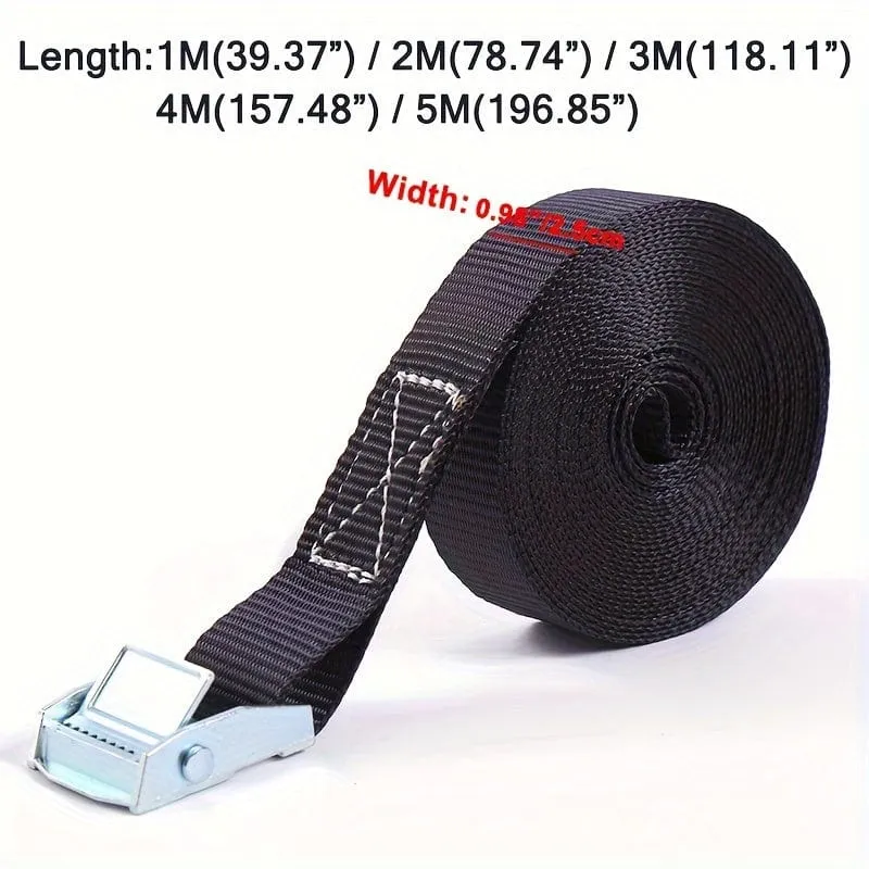 1M/2M/3M/4M/5M Schwarz Schnalle Spanngurt Fracht gurte Für Auto Motorrad Fahrrad Mit Metall Schnalle Abschleppseil Starke Ratsche Gürtel 1pc