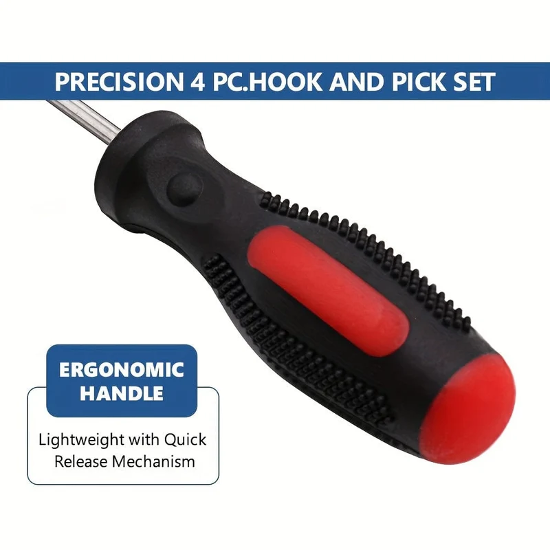 10-teiliges Pick & Hook-Set, extra langer O-Ring- und Dichtungsentferner, weicher Griff, verschiedene Formen